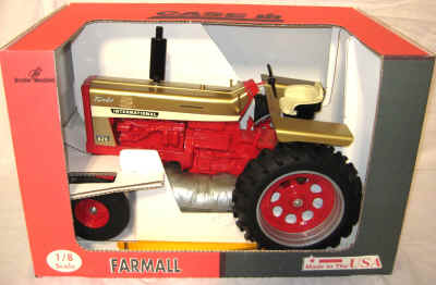 1/64 ERTL custom farm toy international 1256 detailed tractor gold demonstrater 